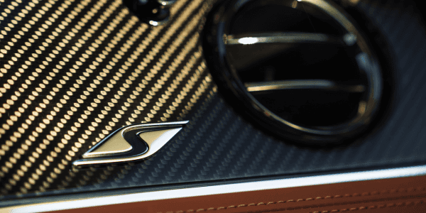 Detail shot of S Badging on Continental GT S dash