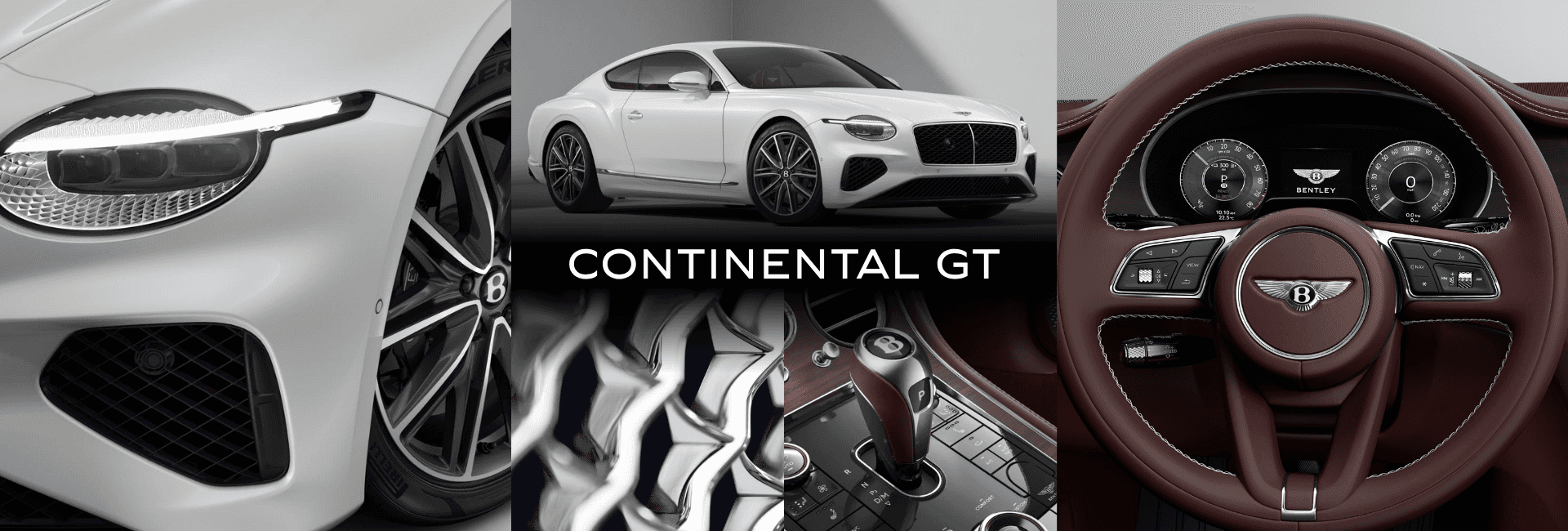 Collage of images of the bentley continental