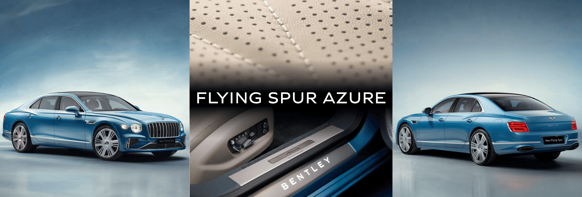 Collage of images of the bentley flying spur azure trim