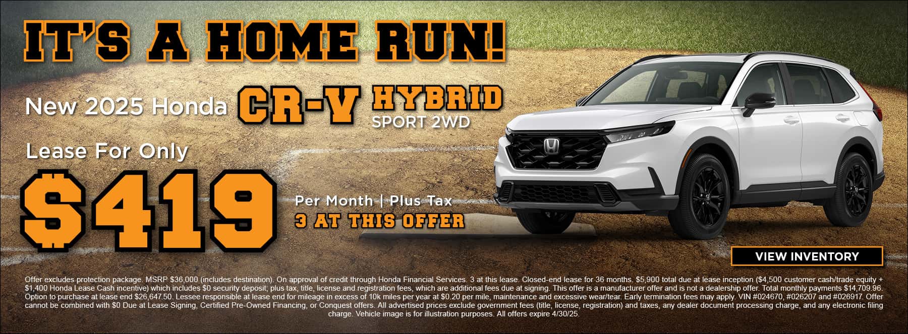 April CRV Hybrid offer