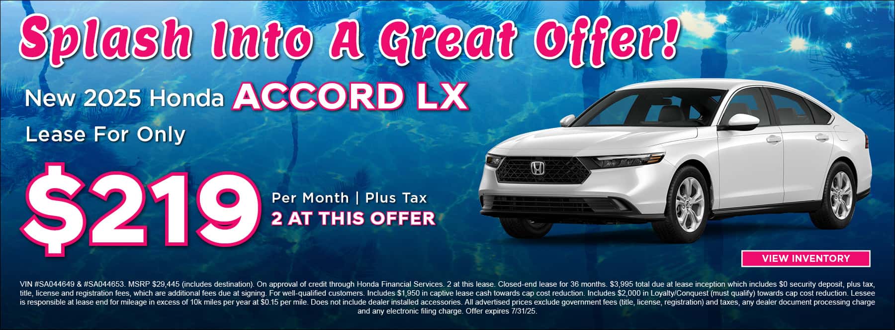 Honda July Offers Accord