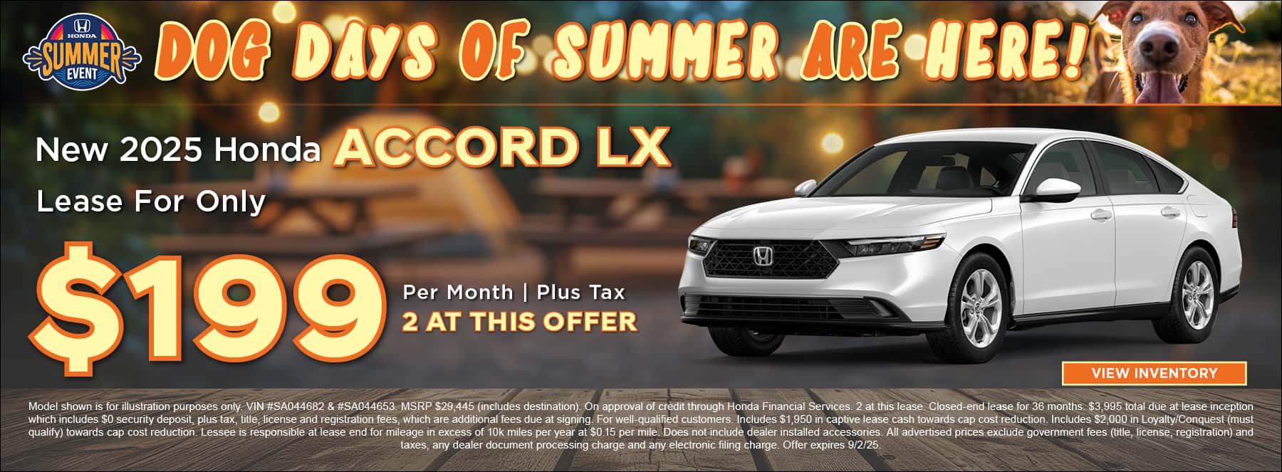 August Accord Offer
