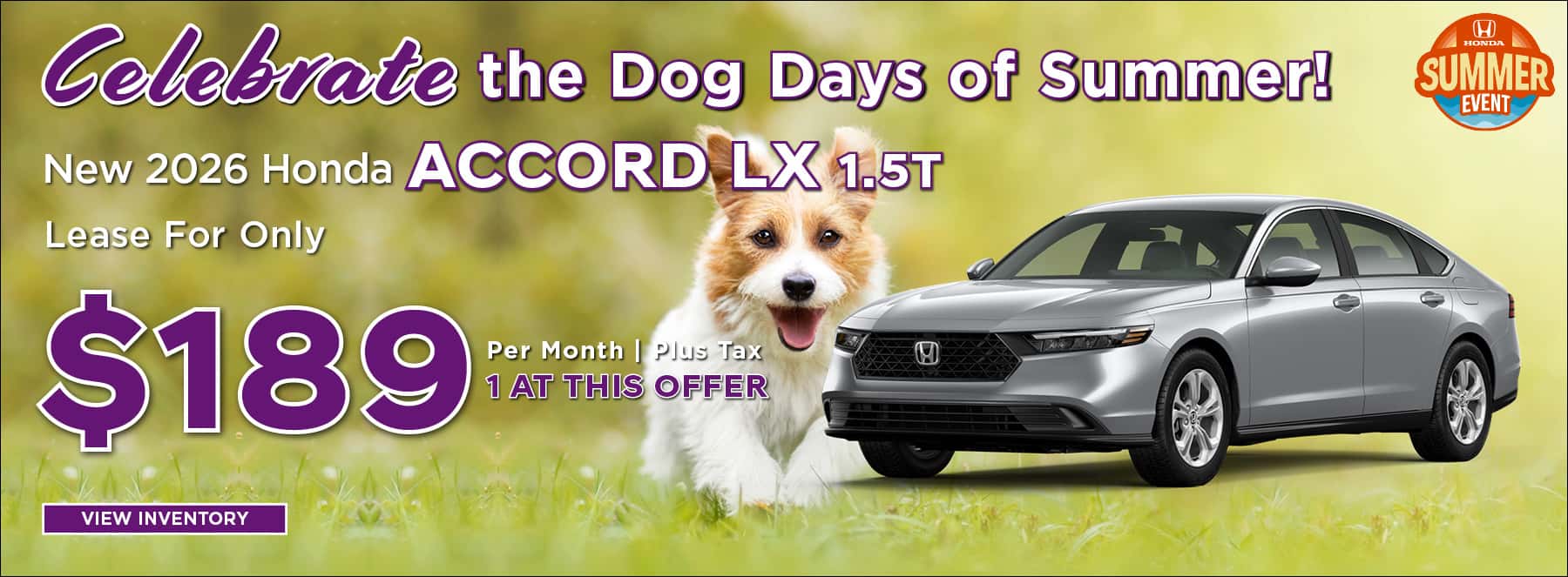 Dog Days of Summer Accord Offer