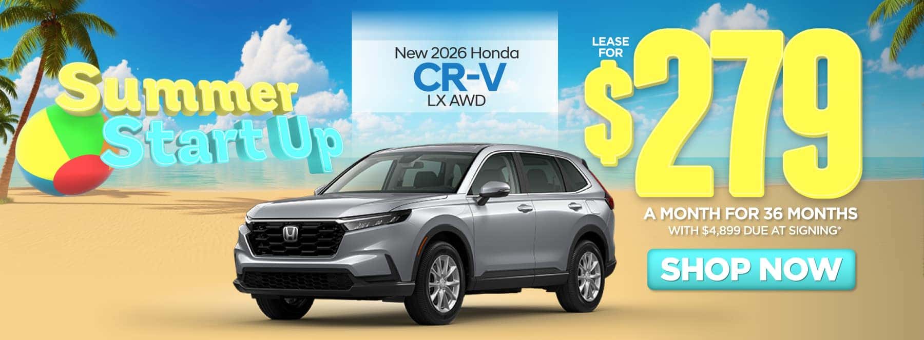 2026 Honda CR-V LX AWD Lease for $279 a month for 36 Months with $4,899 due at signing*
