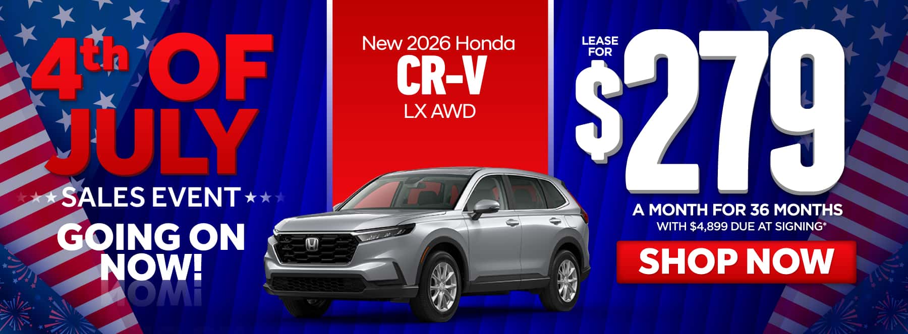 2026 Honda CR-V LX AWD Lease for $279 a month for 36 Months with $4,899 due at signing*