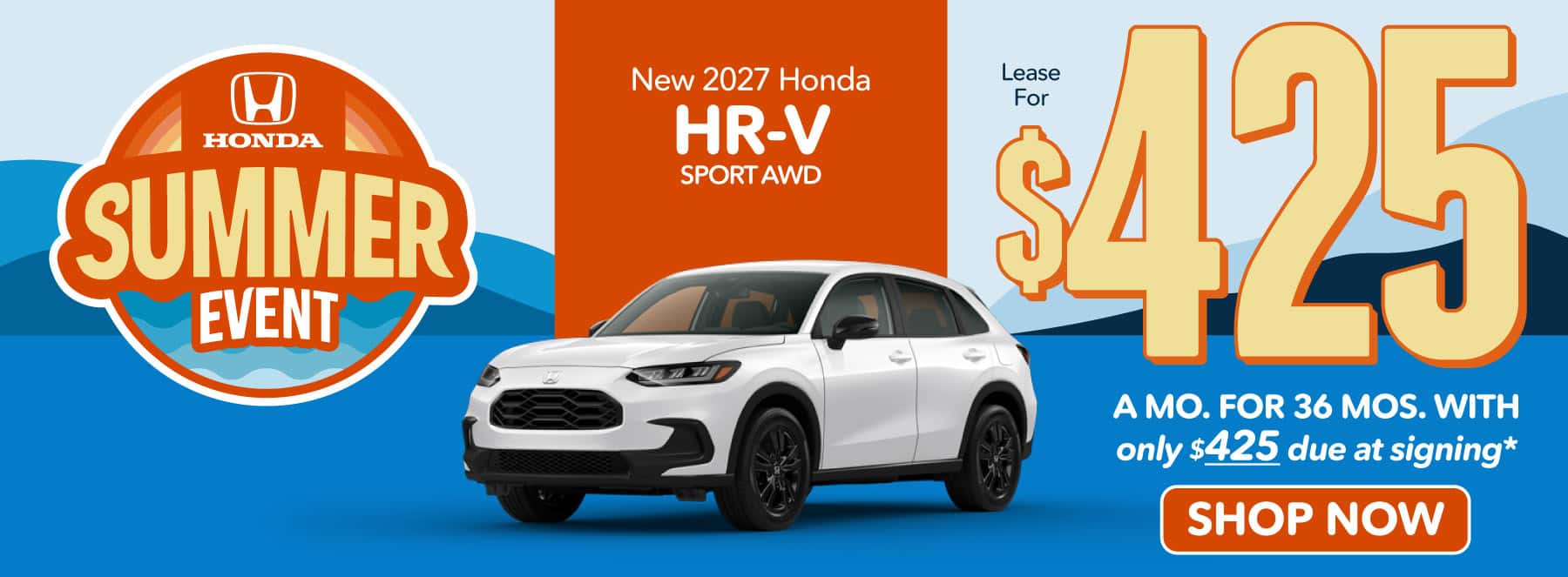 2027 Honda HR-V Sport AWD Lease for $425 a month for 36 Months with Only $425 due at signing*