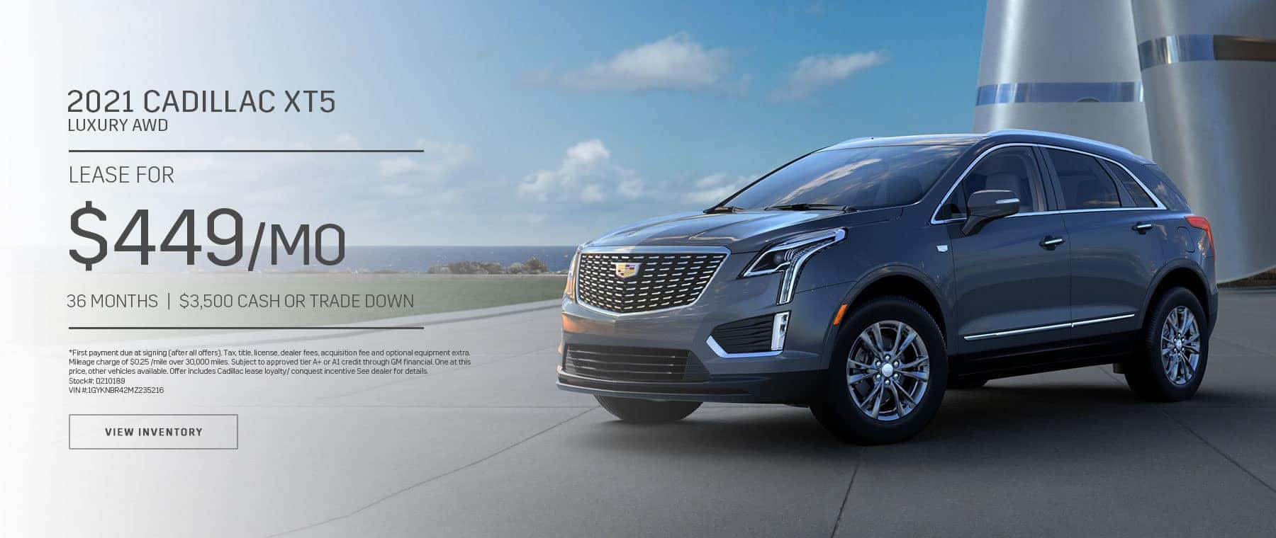 2021 Cadillac XT5 Luxury AWD $449 a month 36 Month lease $3,500 Cash or Trade Down
