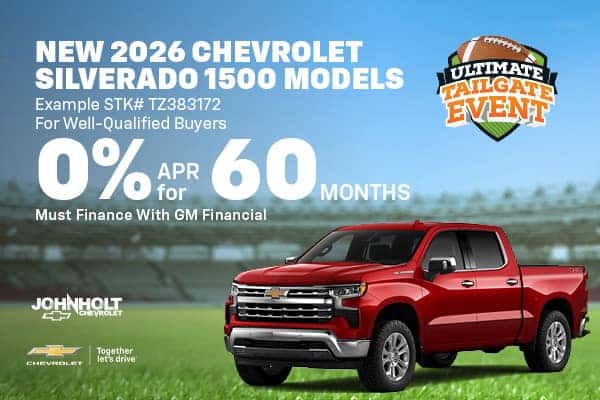 Enjoy 0% APR Financing on New 2026 Chevrolet Silverado 1500 Models!