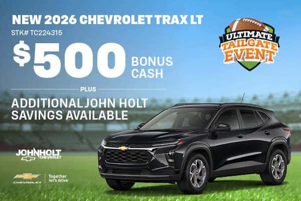 Enjoy $500 Bonus Cash on a New 2026 Chevrolet Trax LT!