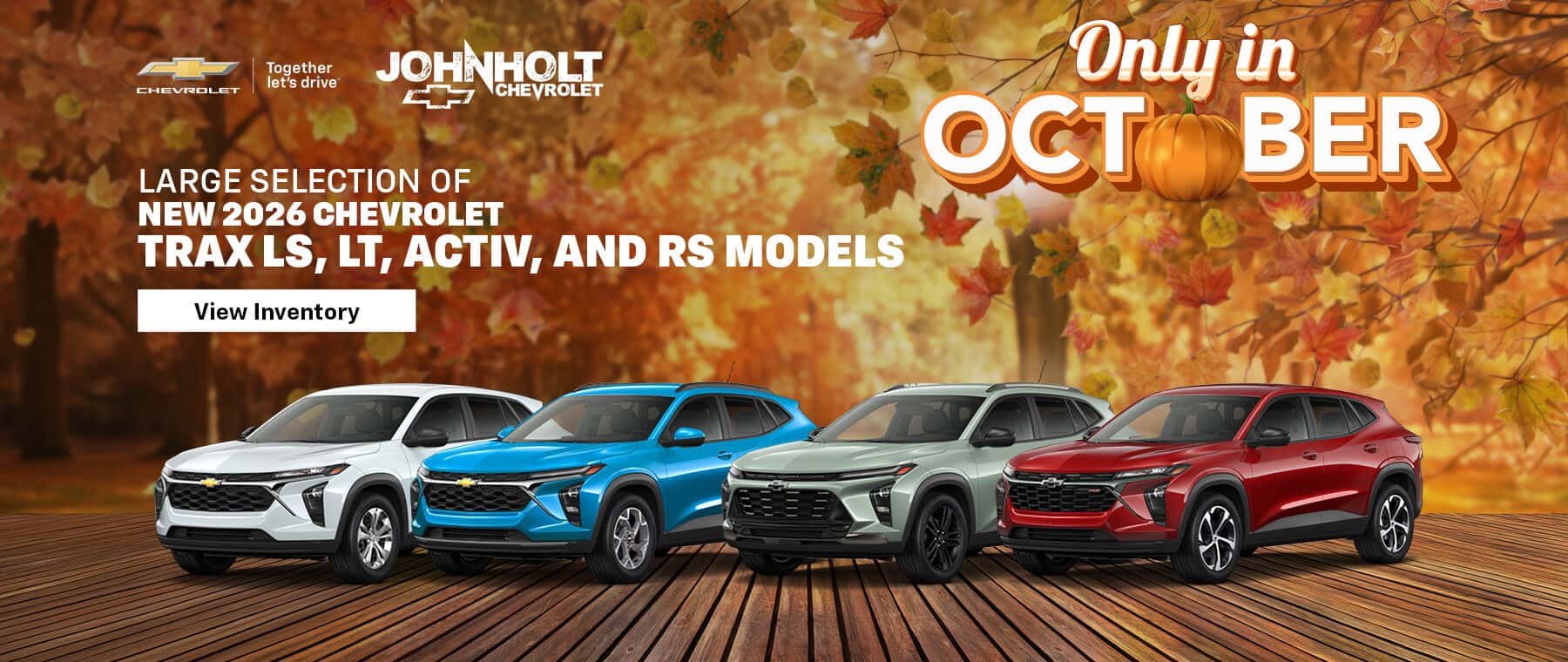Enjoy a Large Selection of New 2026 Chevrolet Trax, LS, LT, ACTIV, and RS Models