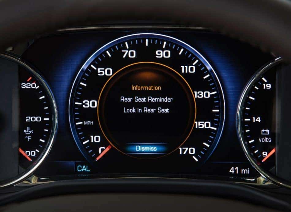 Dashboard with Rear Seat Reminder Alert