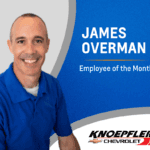 Service Advisor James Overman Smiling for Employee of the Month Photo