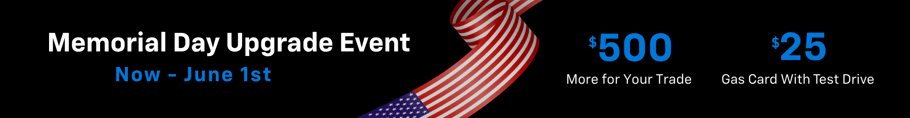 Memorial Day Black Event Banner with Offers