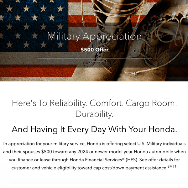 military appreciation offer