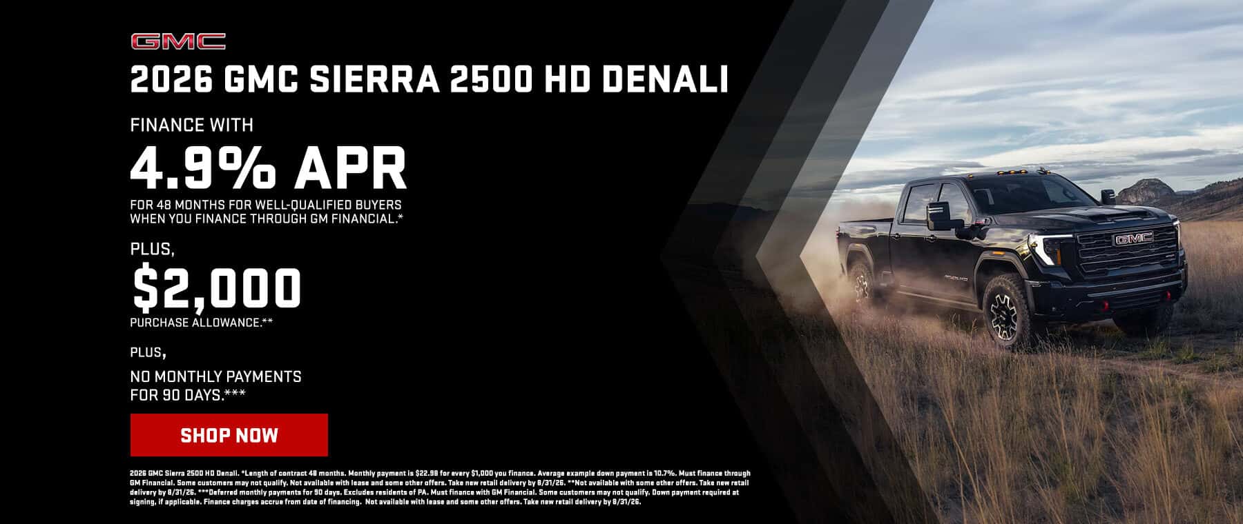 Aug 2026 Sierra 2500 Offer