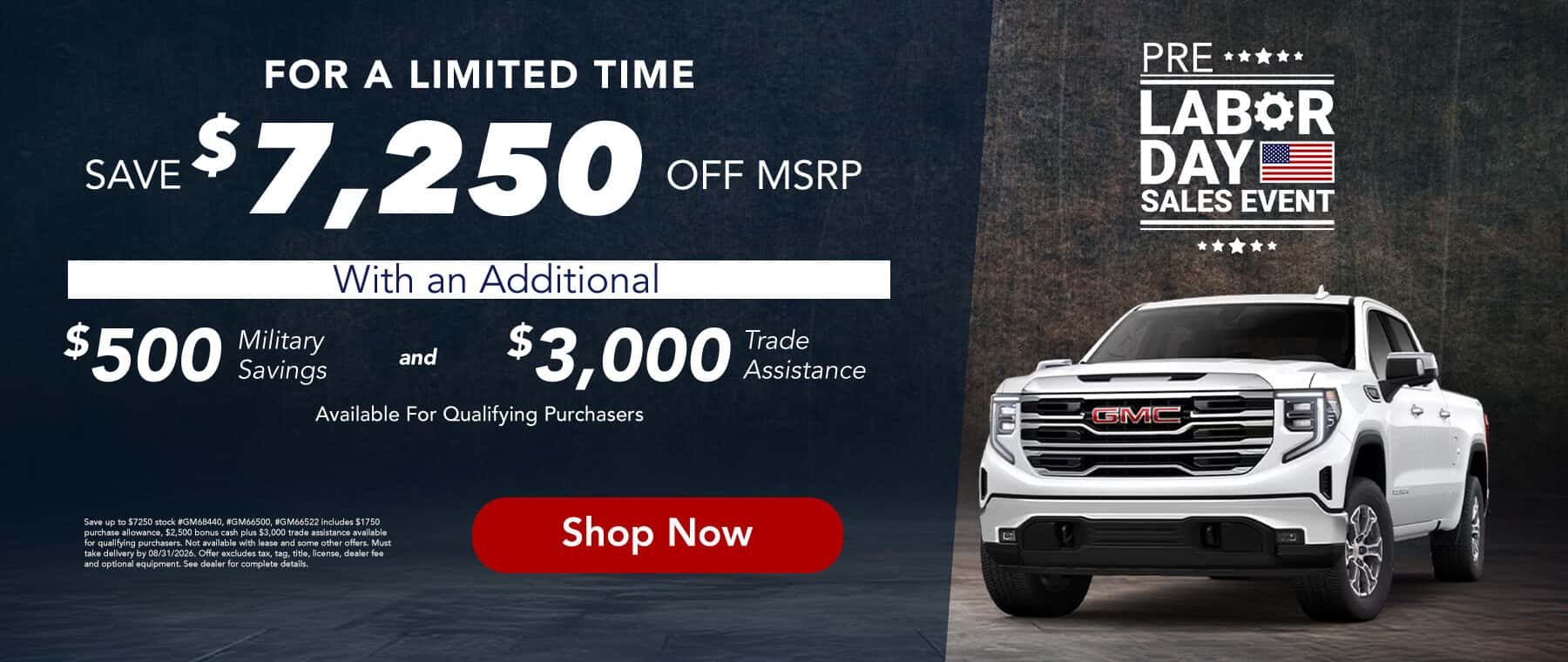 Pre-Labor Day Sales Event Offer