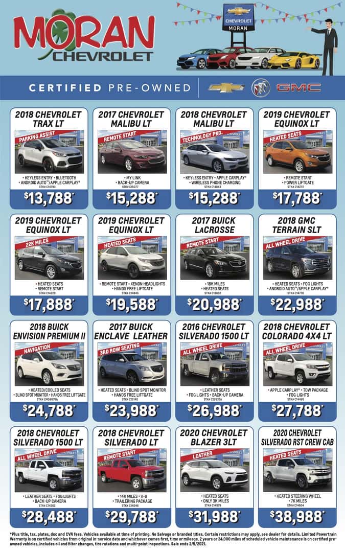 Certified Used Car Ad Moran Chevrolet