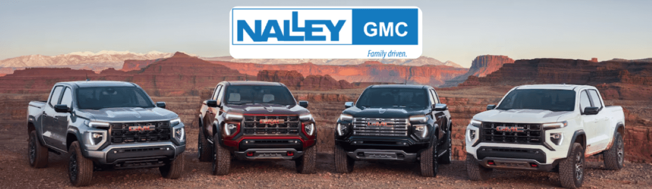 The Nalley GMC dealership's new variety of GMC Canyon is available, showcasing its sleek design and rugged features.