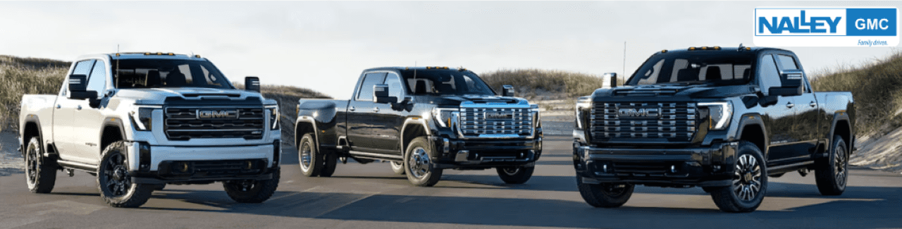 Close-up of a GMC 2500 Sierra truck with advanced features and a rugged design, available at Nalley GMC in Brunswick, GA.