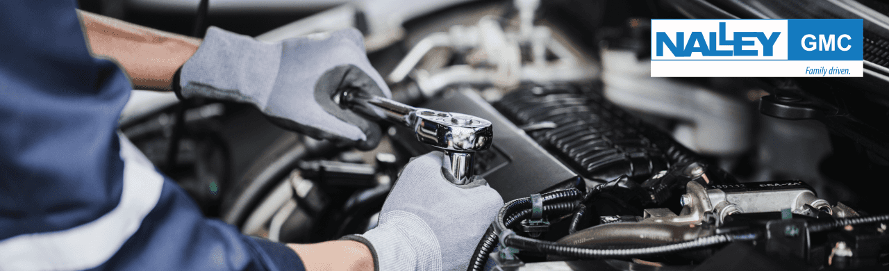 GMC parts showcased at Nalley GMC dealership.