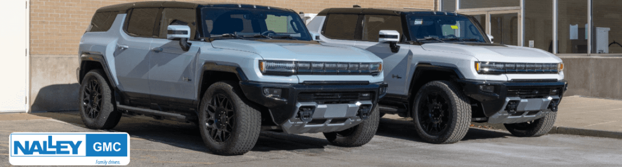 A 2022 GMC Hummer EV displayed outdoors, highlighting its modern design and performance.