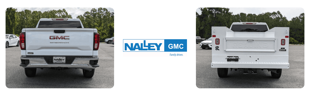 Nalley GMC dealership in Brunswick showcasing a wide selection of GMC trucks and accessories.