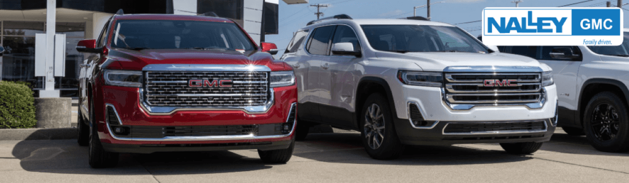 A lineup of various used SUVs showcasing different models available for sale at Nalley Buick GMC.
