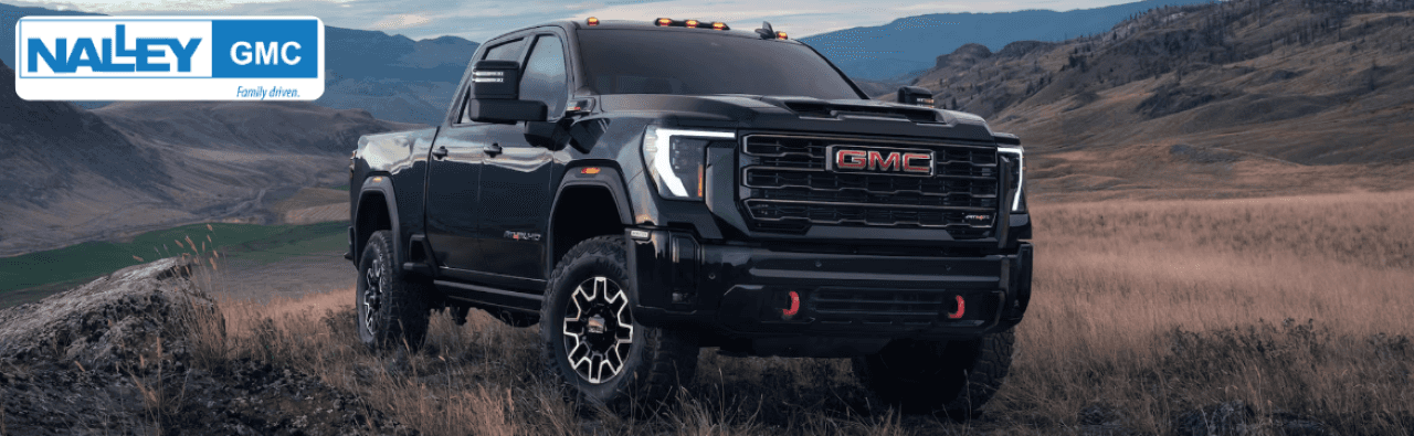 A new GMC Sierra 2500 is parked in front of the Nalley Buick GMC dealership in Brunswick, GA.