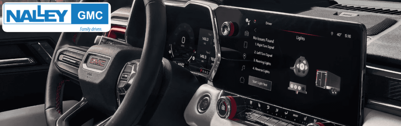  Interior of a GMC Canyon showcasing advanced features and comfortable seating.