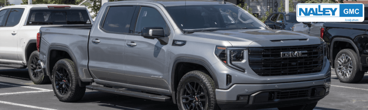 GMC truck parked at Nalley Brunswick GMC, showcasing its rugged build and premium design