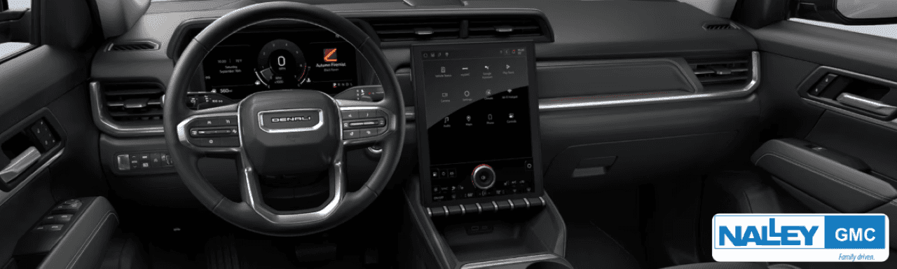 Interior view of the 2025 Terrain showcasing new comfort and tech features available across trims.