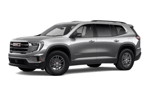 Gray GMC Acadia SUV shown in a front three-quarter view.