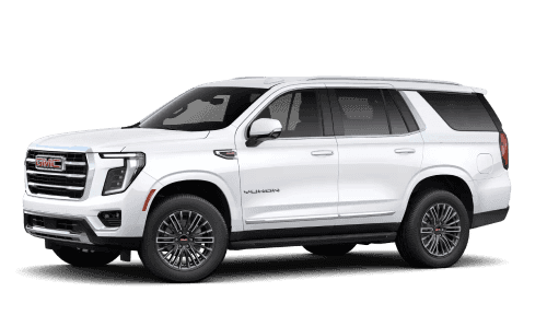 2026 GMC Yukon Elevation in Summit White in three quarter angle.