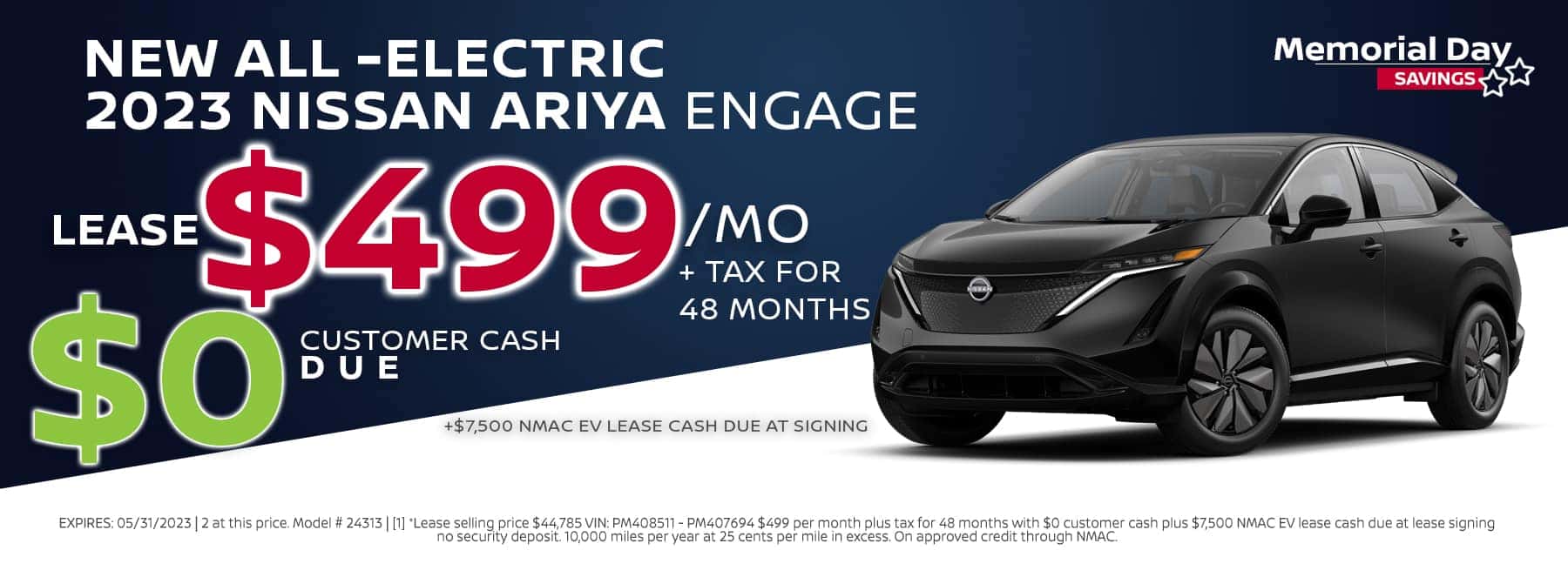 Lease All-electric Nissan Ariya Engage $499/mo