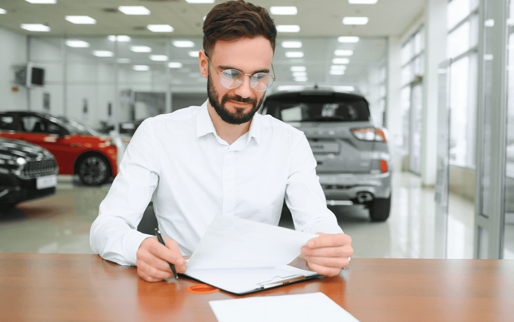 Why drivers should consider an extended warranty on their Toyota at Palmiero Toyota | Man reading paper with information on extended warranty