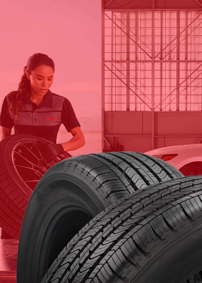 The Cold Facts of Winter Tires | Palmiero Toyota in Meadville, PA | Close up of new winter tires side by side