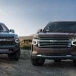2021 Chevrolet Suburbans parked side-by-side
