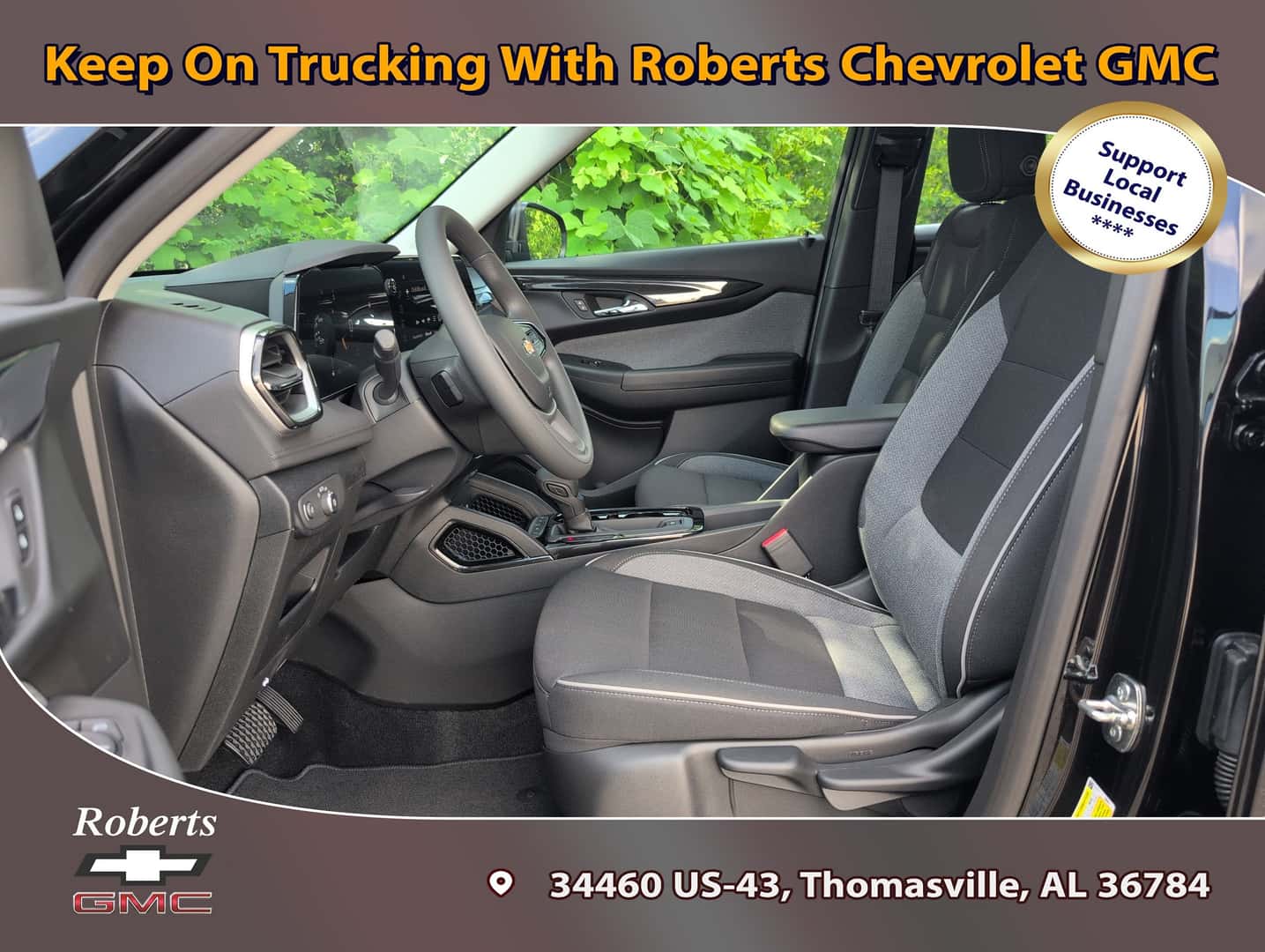 Interior touchscreen and dashboard of the Trailblazer LS near Meridian, MS