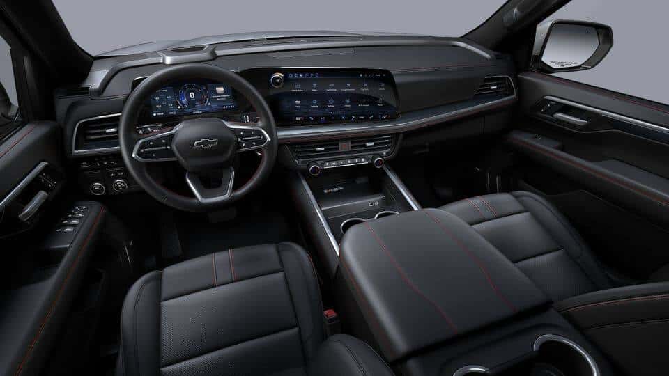 Interior dashboard of Tahoe RST showing touchscreen in Meridian, Mississippi