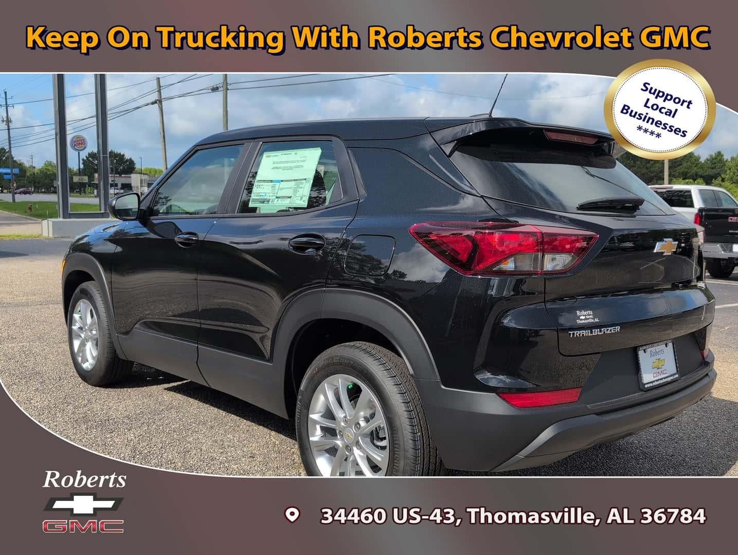 Interior view of Trailblazer LS infotainment and seats in Meridian MS