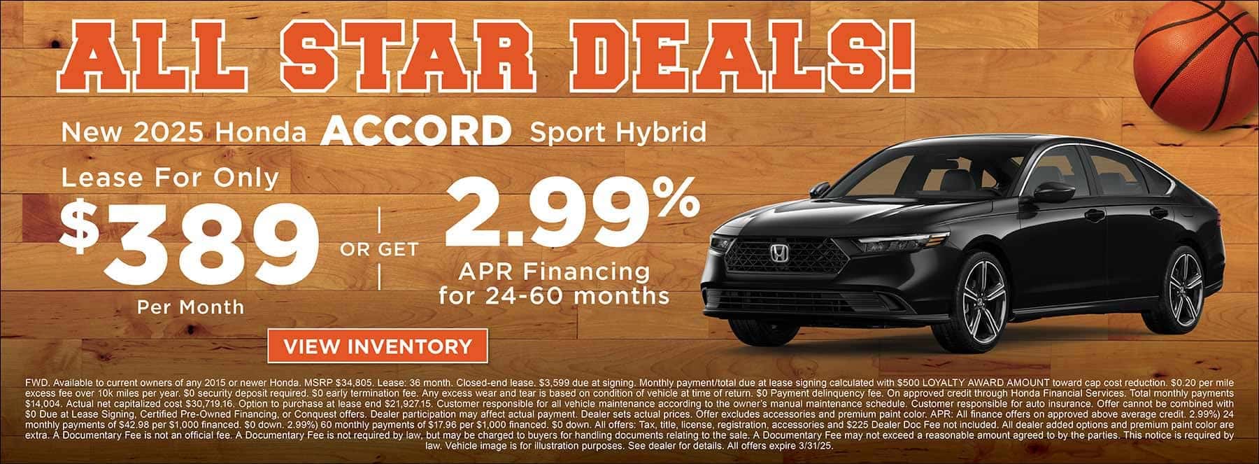 March 2025 Accord hybrid lease