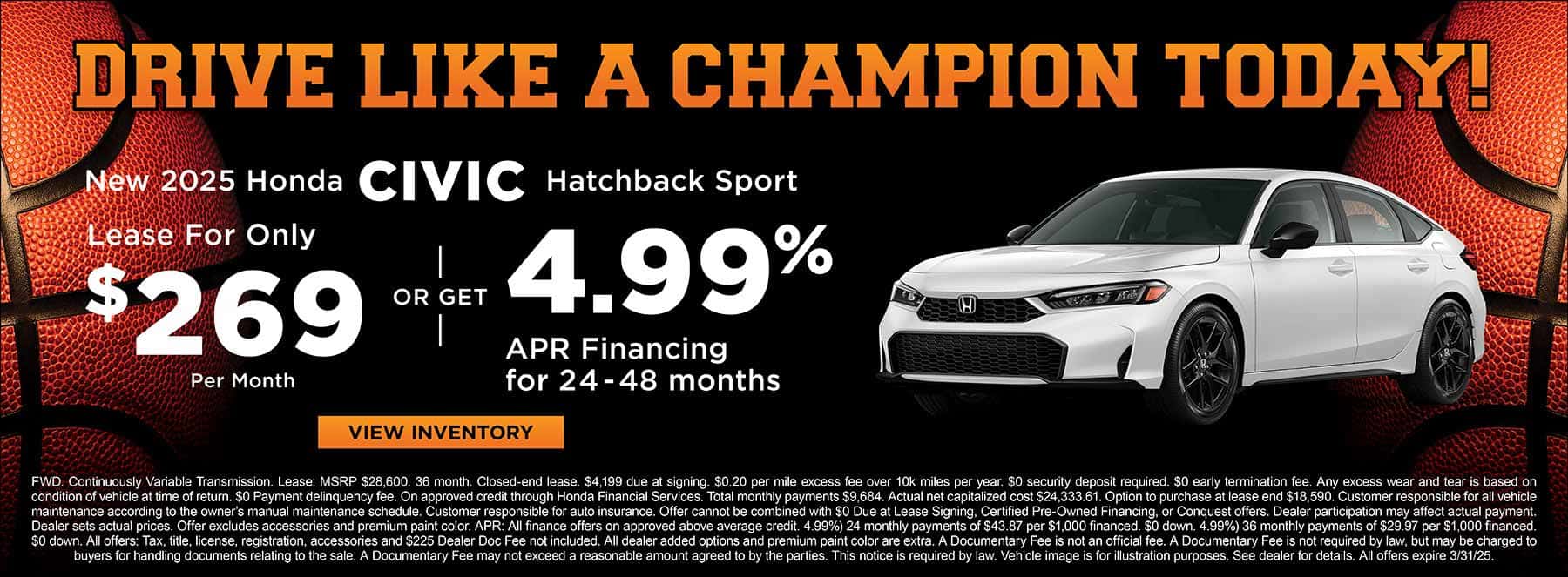 March 2025 Civic lease