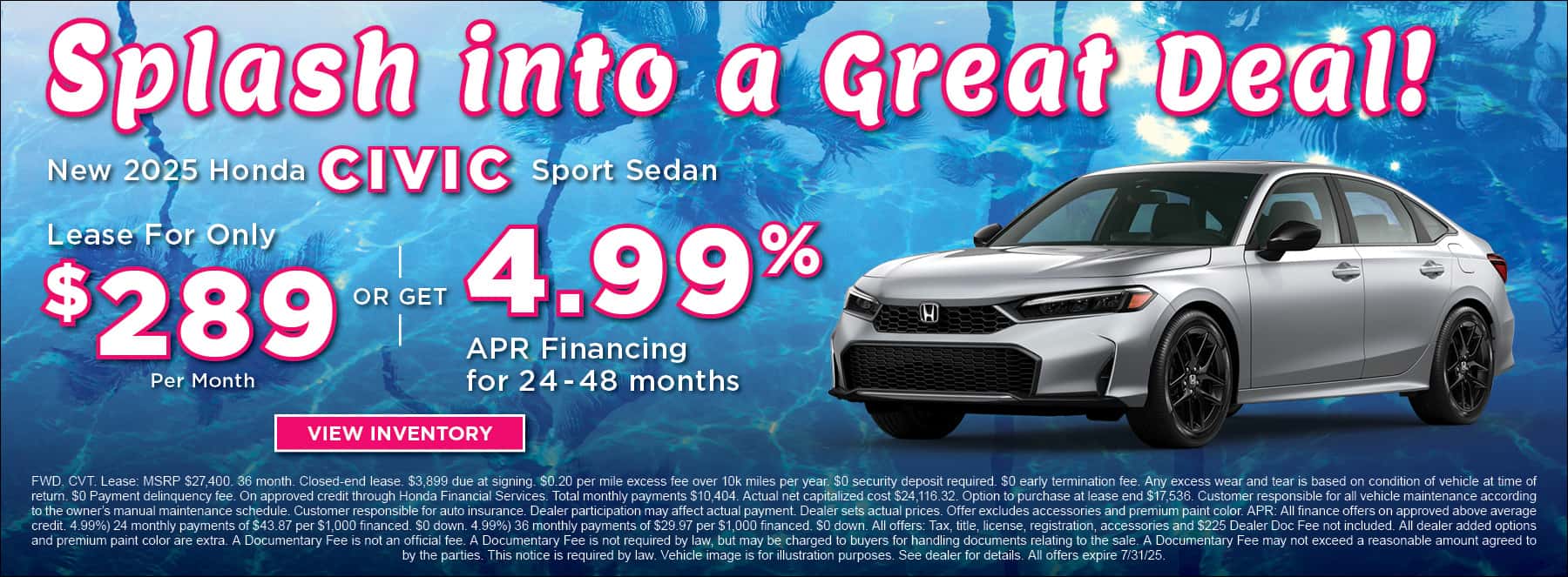 Honda Civic July Offer