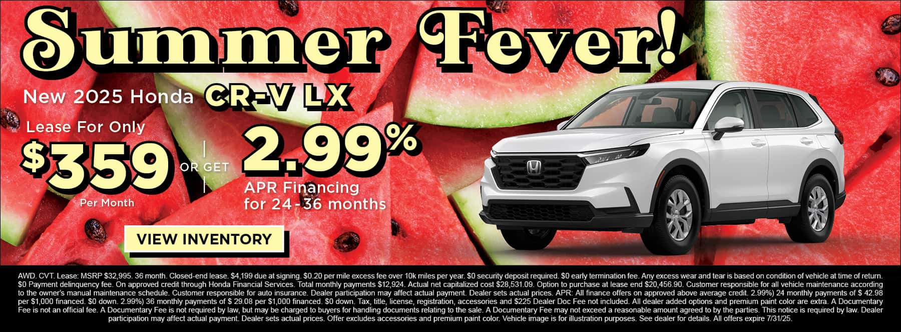 Honda CR-V July Offer