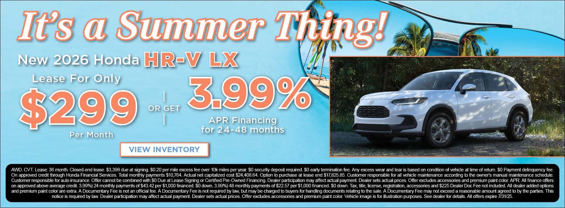 Honda HR-V July Offer