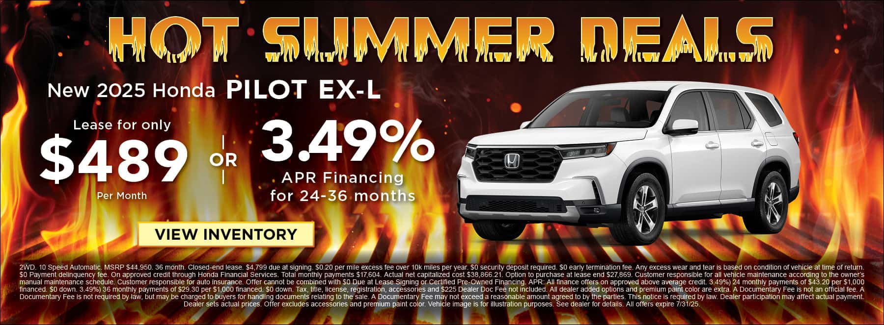 Honda Pilot July Offer