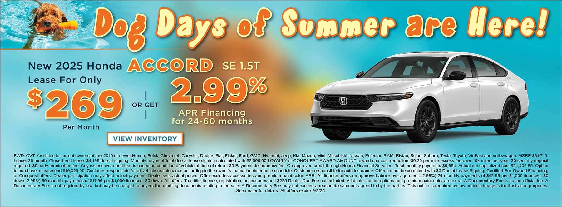 August Accord SE Offer