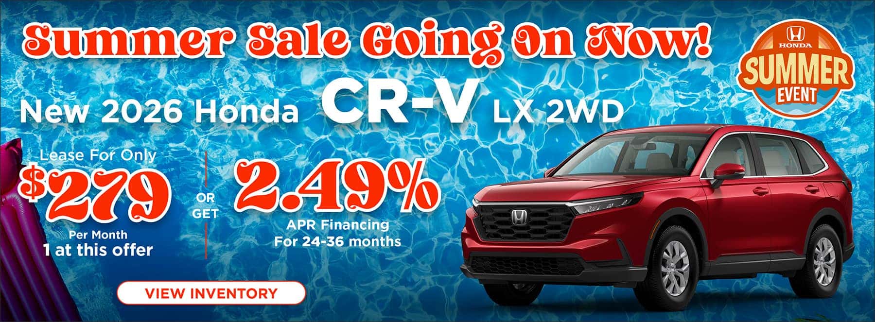Summer Sales Going On Now CR-V Offer