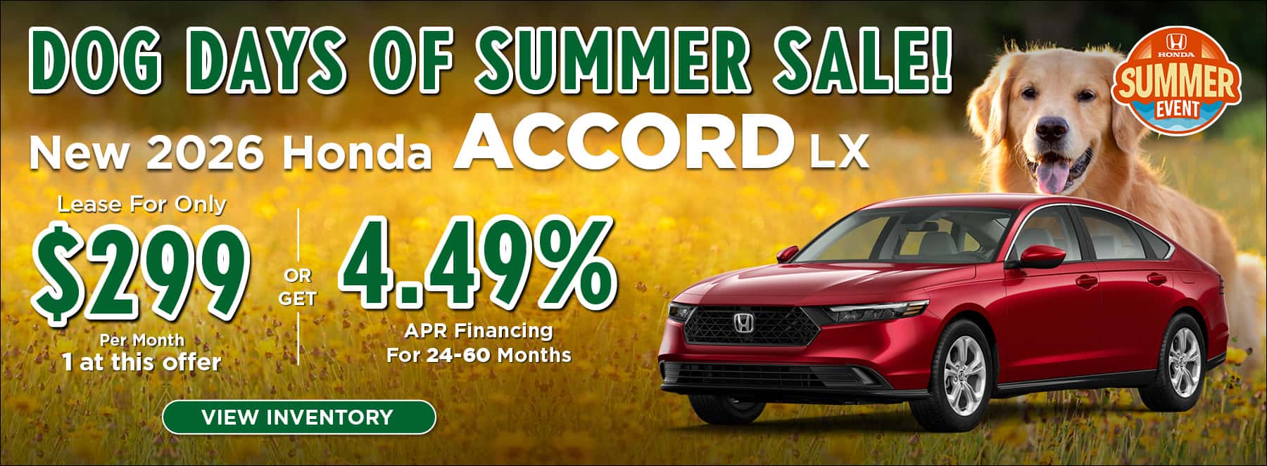Dog Days Of Summer Accord offer