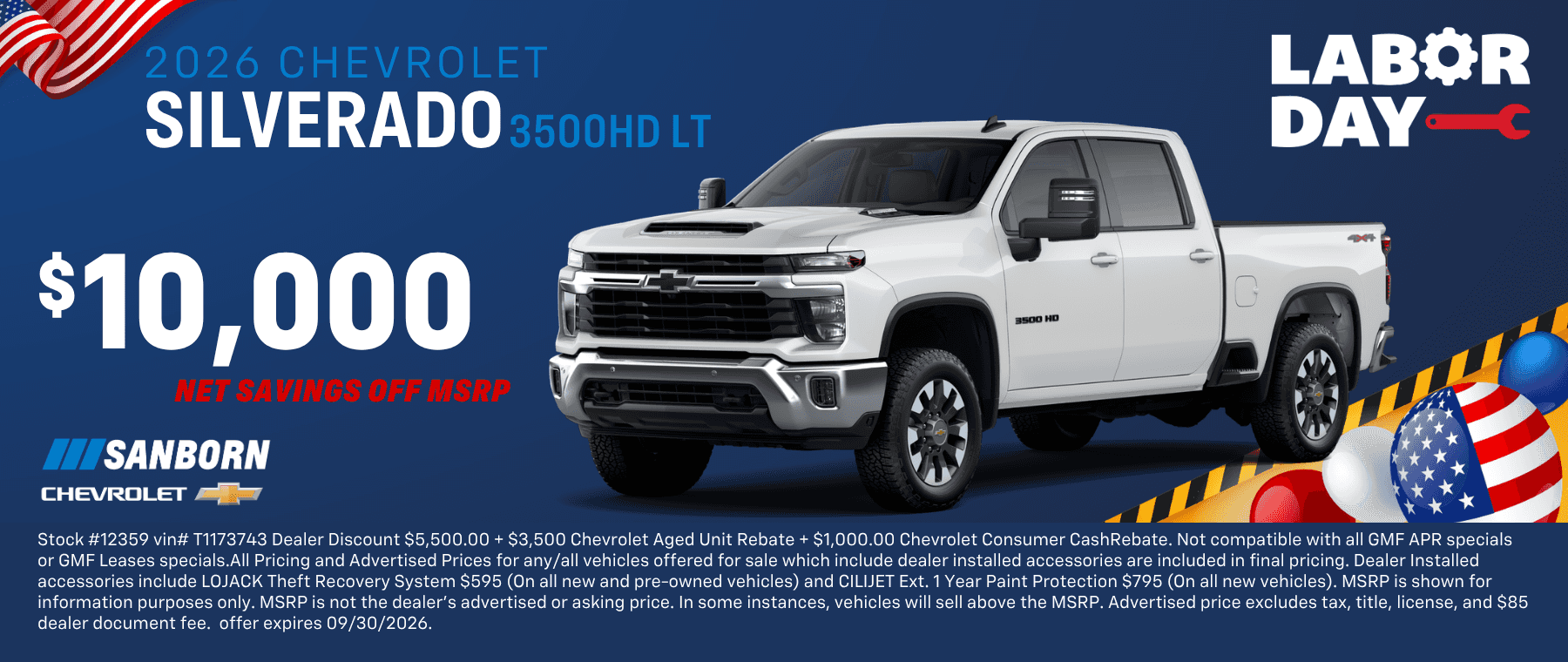 2026 Chevrolet Silverado 3500 LT $10,000 off MSRP